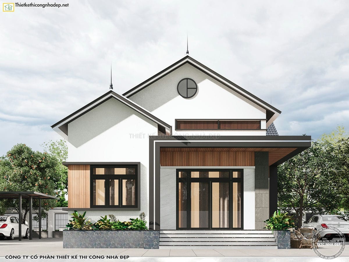 Mẫu thiết kế nhà biệt thự 1 tầng đơn giản đẹp - Kiến Sang